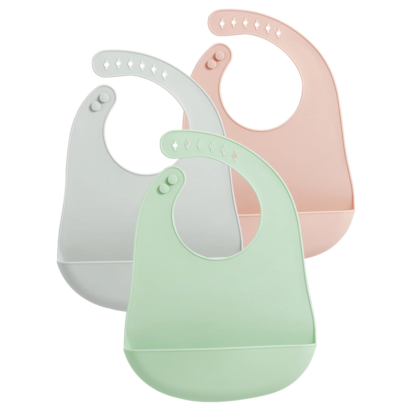 Silicone Baby Bibs (Mess-Proof + Easy Clean)